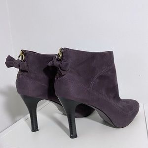 Lela Rose violet bootie. Leather like fabric. 3-1/2” heel. Size 7.5